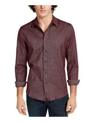 

AMERICAN RAG Мужская бордовая рубашка классического кроя из хлопка с воротником, Burgundy, 100074623MN