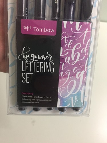 Tombow Beginner Lettering Set 2 Dual Brush Pens Pencil Tip Sheet Hand Letters