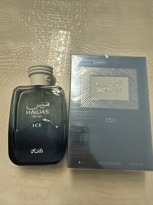 Rasasi Hawas Ice for Men Eau de Parfum Spray 3.4 Oz/100 ml -BRAND NEW SEALED B0X