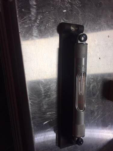 STARRETT NO. 98-8 MACHINIST LEVEL W/GROUND VIAL & CROSS TEST LEVEL & BOX