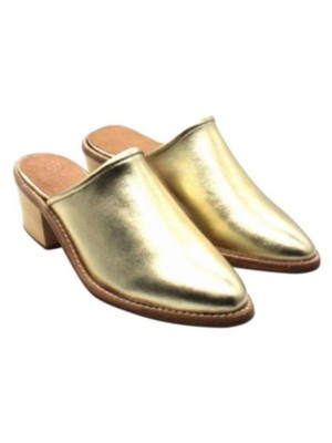 

NYLA PREMIUM Женские туфли-мюли без каблука Foxhill Gold Wood Heel, Золотой, FOXHILL