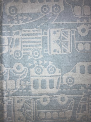 Coverlet W/ Car Bus Pattern