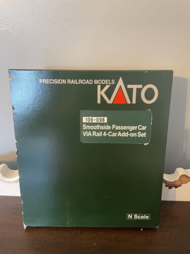 KATO N Scale VIA RAIL Smooth Side Passenger Car Set #106-098 KATO N Scale VIA RAIL Smooth Side Passenger Car Set #106-098