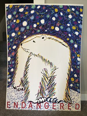 Agusta Agustsson - Ice Bear -Endangered Species -  1987 - Serigraph - Polar Bear
