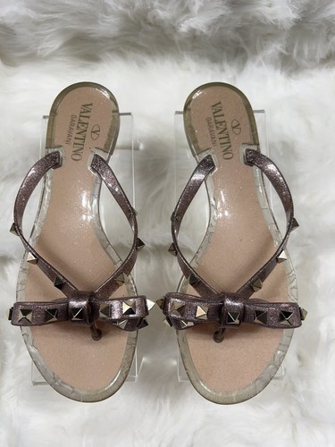 VALENTINO GARAVANIPVC Jelly Glitter Rockstud Bow Thong