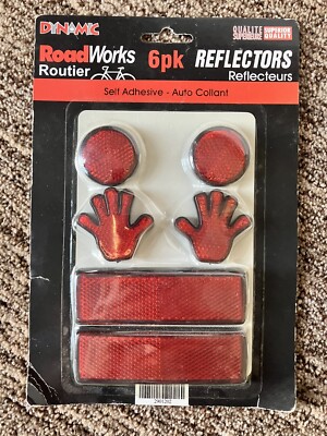 Vintage  Reflector Set High Five Self-Adhesive, Reflecting Red NOS