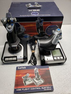 Saitek X52 Flight Control System Joystick And Throttle HOTAS With Cable - Tested