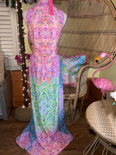 Pre-owned Lilly Pulitzer Pearce Maxi Dress Sunshine ☀️ Vibes Size M,l,xl In Yellow