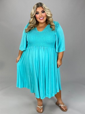 SALE!! 33 SSS-T {Look Stunning In Curvy} Mint Smocked Dress CURVY BRAND!!! EXTEN