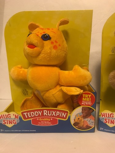 Teddy Ruxpin Lullaby Hug N Sing and Teddy Ruxpin Grubby Hug N Sing Brand New