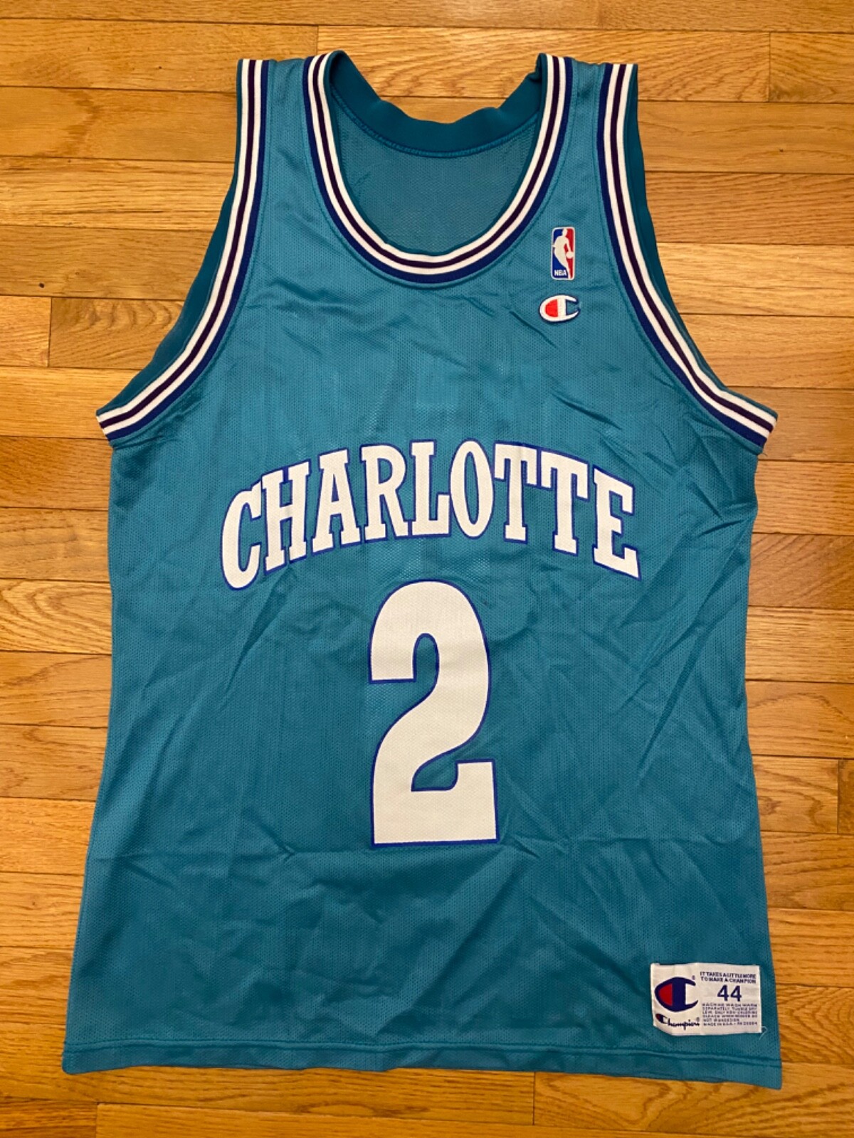 Vintage 90s Larry Johnson Charlotte Champion NBA Basketball