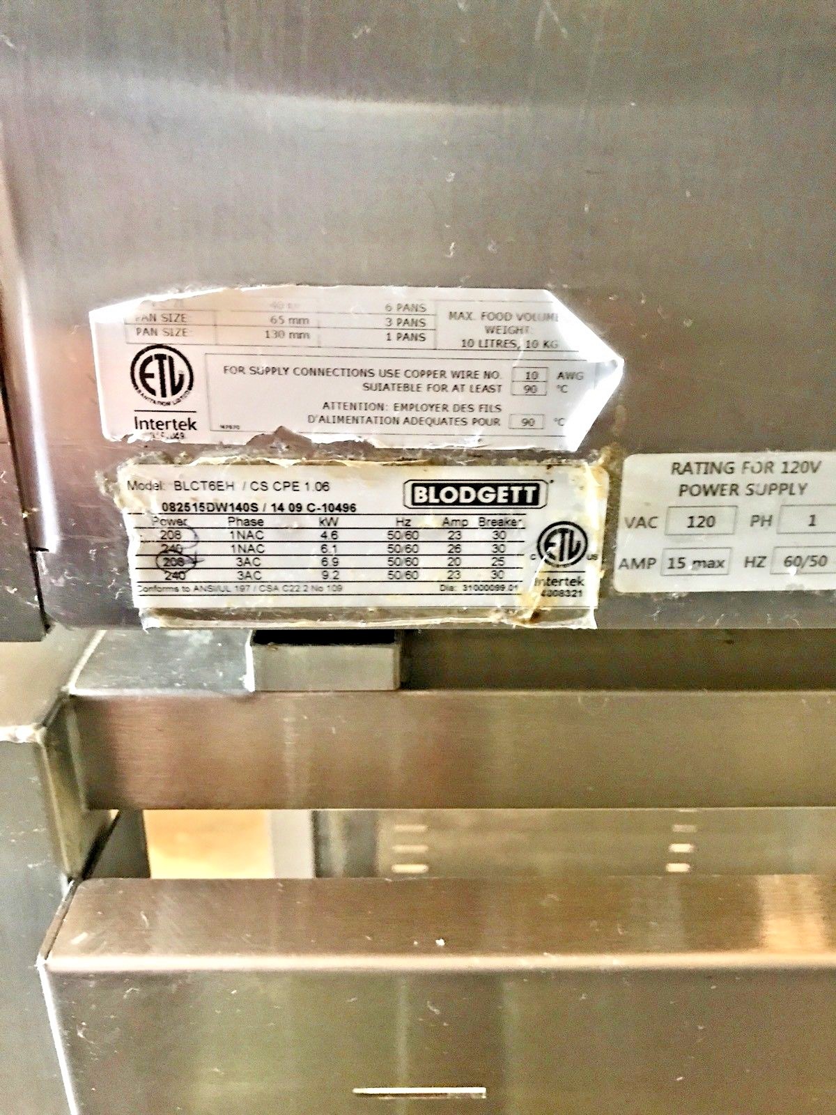 BLODGETT HOODINI COMBI OVEN ON STAND ; SELF-CONTAINED BUILT IN HOOD; NATURAL GAS