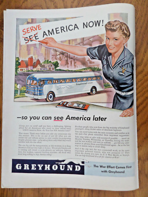 1942 Dr West's Toothbrush Ad 1942 Greyhound Bus Ad  Serve America Now