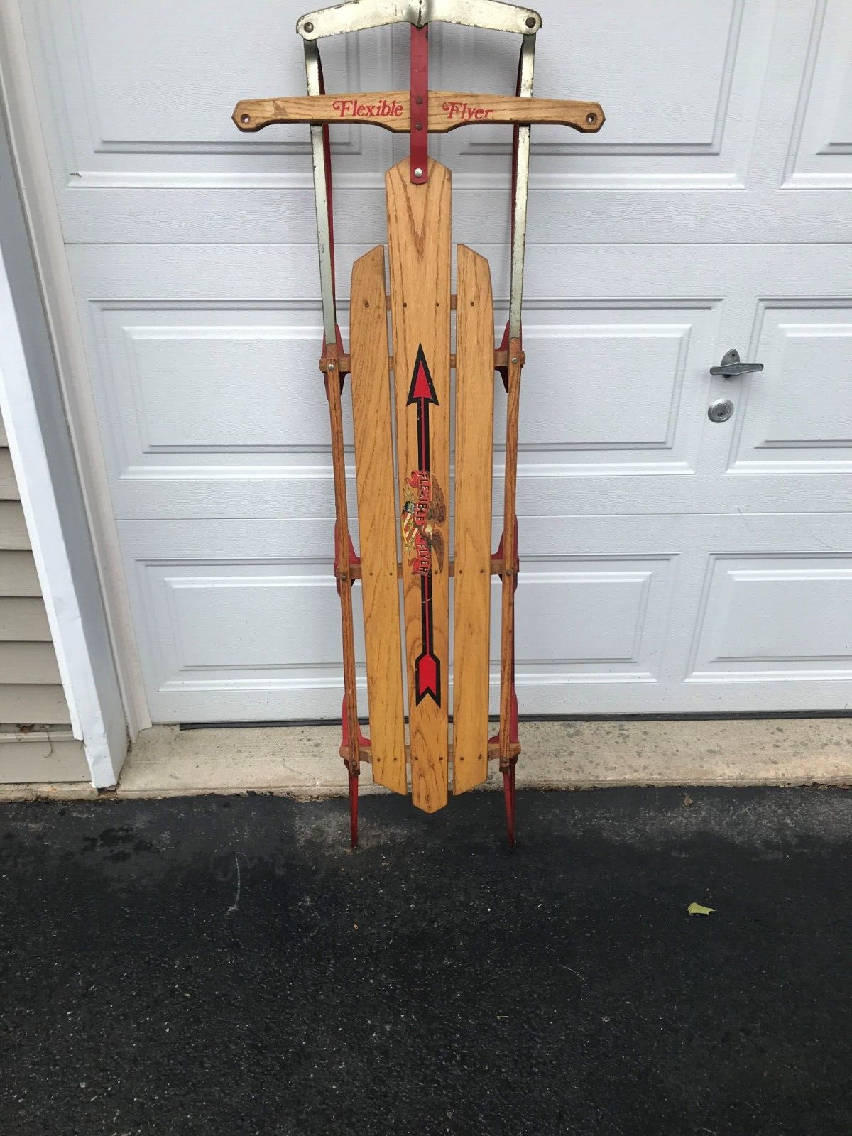 Vintage Flexible Flyer Sled Wood Metal 1960's The Leisure Group