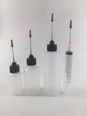 Plastic Squeeze Bottles 1oz,2oz,4oz,10ML Syringe 1.5'' Applicators For Clock Oil