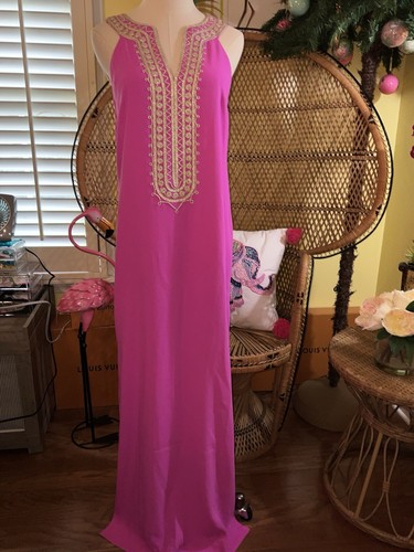 Pre-owned Lilly Pulitzer Sandrah Maxi Dress Wild Fuchsia ? $298 Size 4