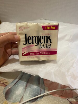 Vintage 1991 Jergens Mild White Bar Soap Bath Size 4.5 Oz Sealed Pack of 4 1990s