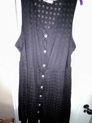 Sonoma Goods for Life Black Eyelet Sleeveless Tiered Dress Size XXL