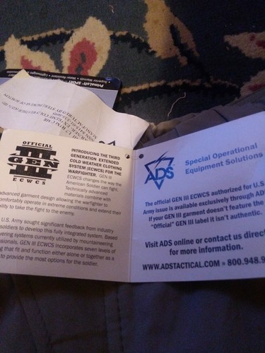 US Army Extreme Cold Weather Pants Primaloft MEDIUM Regular ADS Tactical GEN3