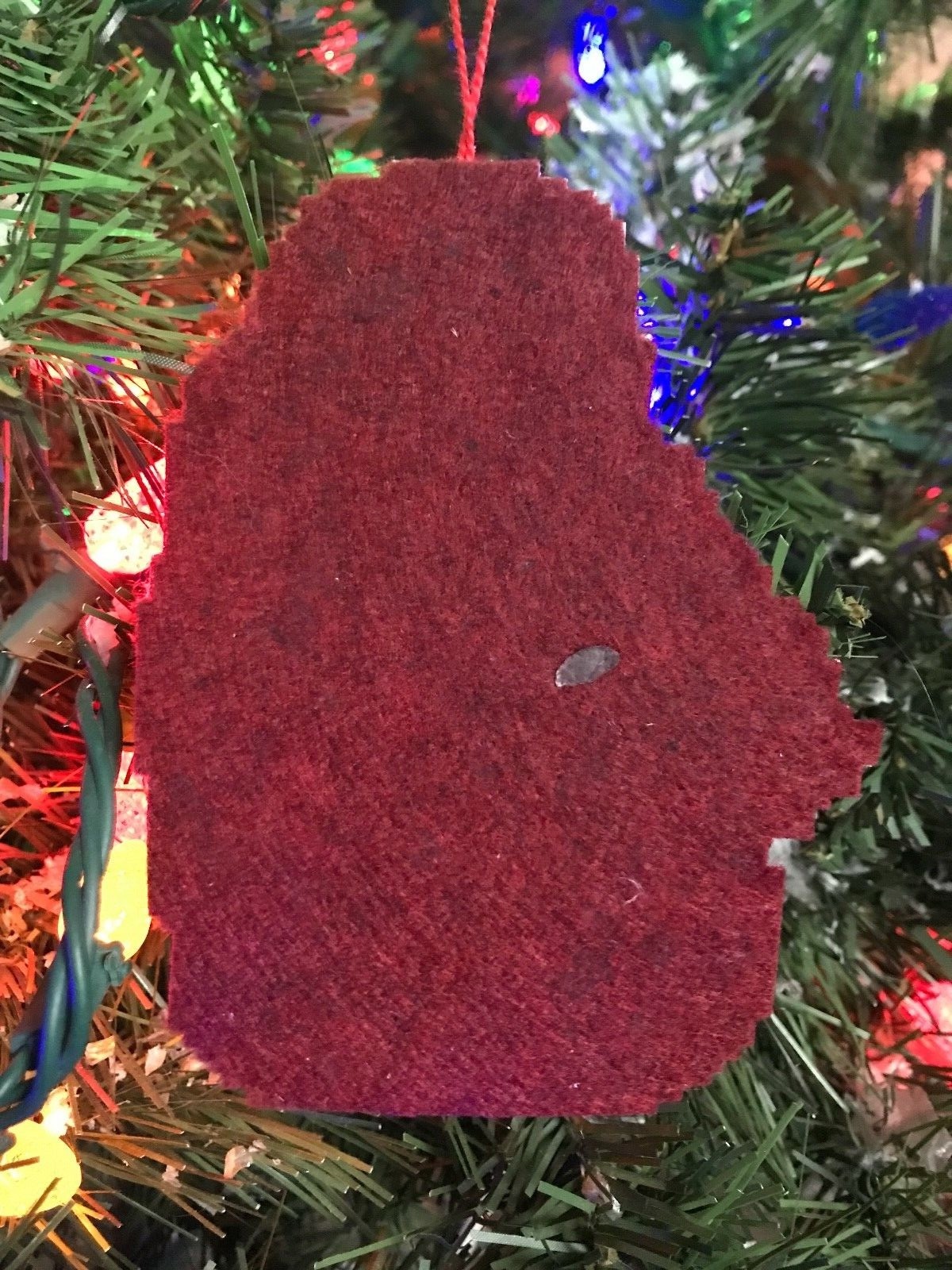 Handmade Cross Stitch Christmas Ornament-Completed-Valentine Snowman-Heart-Love