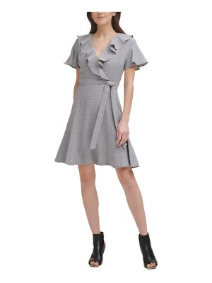 Женское платье DKNY с развевающимися рукавами выше колена, подходящее для работы + расклешенное платье