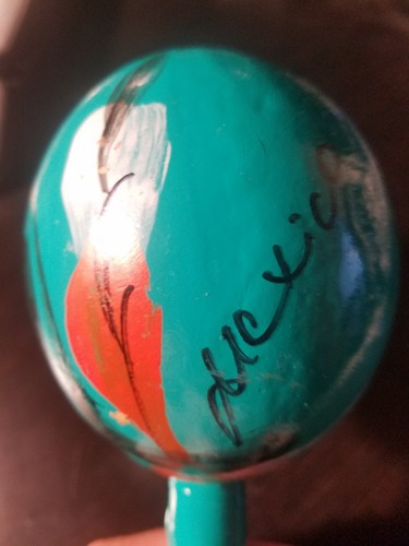 Hand-painted Mexico Maraca Green Wooden