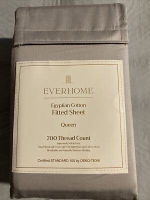 Everhome 700 TC Egyptian Cotton Queen Fitted Sheet (Microchip)