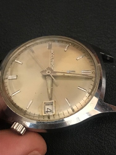 Bulova Accutron 218 Mens Stainless Steel Running For Repair Or Restoration