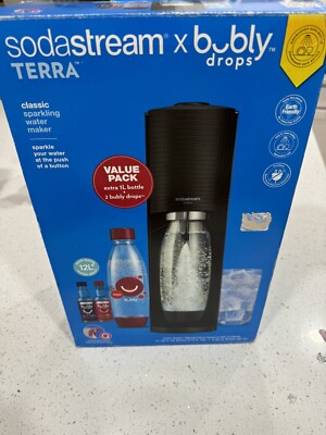 SodaStream X Terra Sparkling Water Maker - Black New Open Box Value Pack 8/8/23