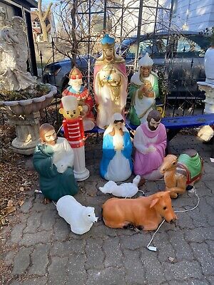 11 Pc Full Nativity Blow Mold Scene Set Collection Empire Plastic