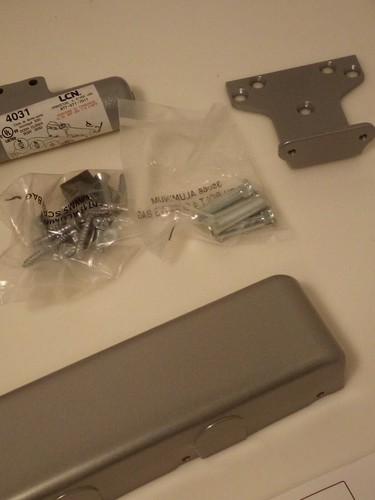 LCN CLOSERS 4031 RW/PA TBWMS screws DOOR CLOSER Aluminum Finish NEW in box heavy