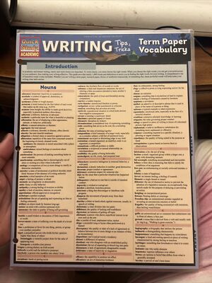 Writing Tips : Term Paper Vocabulary, Paperback by Zaczek, Jennifer, Used Goo...
