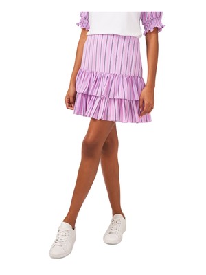 Женская фиолетовая юбка в полоску с оборками на подкладке RILEY&RAE Womens L