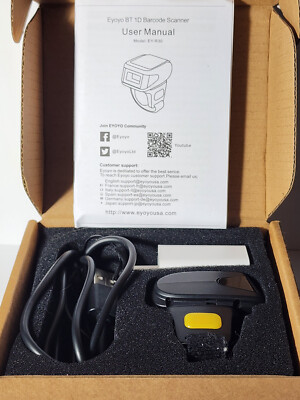 Eyoyo R30 Wearable 1D Wireless Ring Barcode Scanner Mini Finger Bar Code Reader