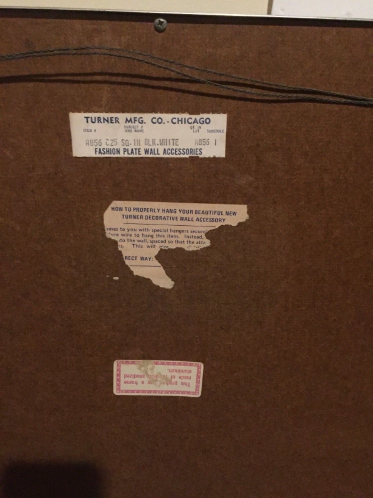 Vintage Mid Century Modern Vernor Panton Era Black White Pop Art Mirror, Turner