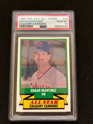 PSA 10 GEM MINT 1988 CMC AAA ALL-STARS EDGAR MARTINEZ #34 CALGARY CANNONS POP 24