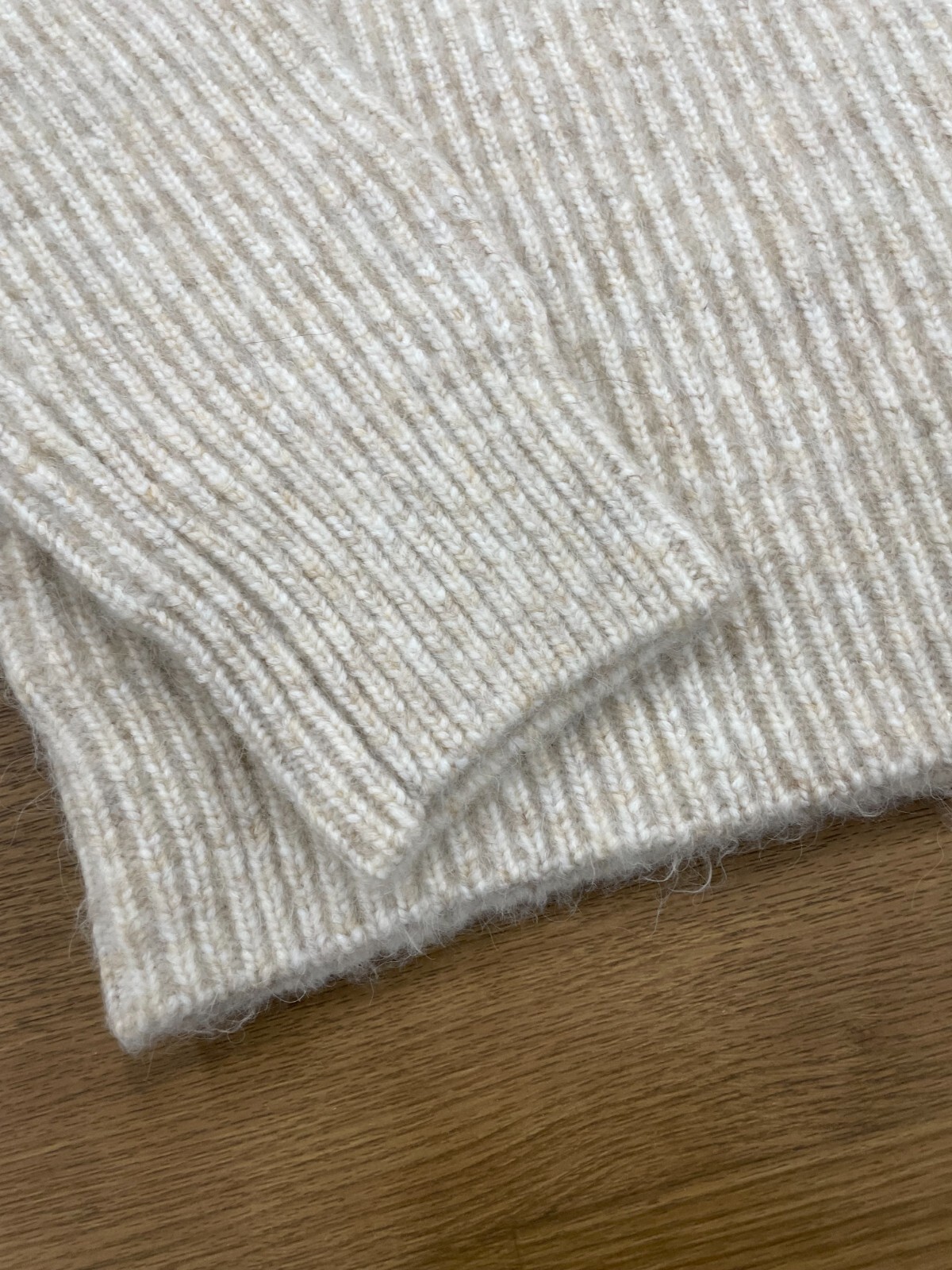Pre-owned Thakoon $250  Chunky Scarf Turtleneck Sweater In Oatmeal Size: Small In Beige