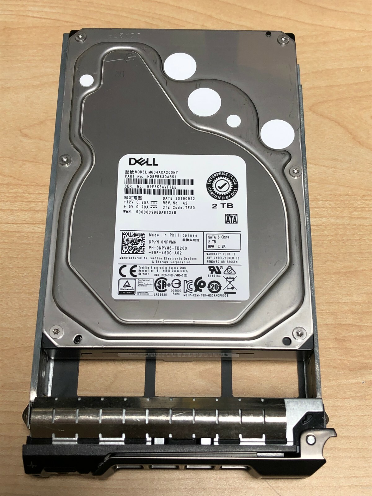 Dell 2TB 7.2K 6Gbps SATA 3.5 HDD 512n (HDEPR83DAB51) NPVM6 Dell 2TB 7.2K 6Gbps SATA 3.5 HDD 512n (HDEPR83DAB51) NPVM6