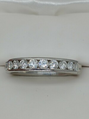 Platinum Custom Made Hand Assembled Diamond Ring Size 9, 1.00ct Free Shipping