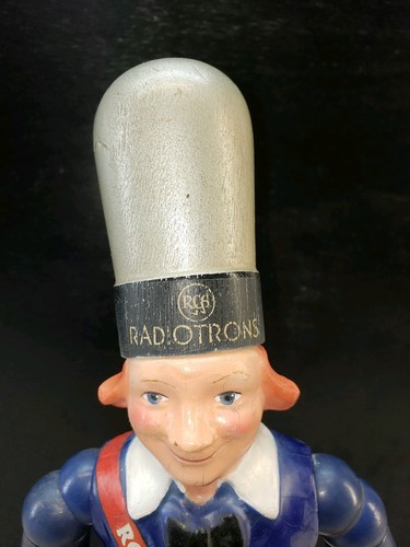 Rare RCA RADIOTRON Cameo Wood Jointed Compo ADVERTISING Maxfield Parrish Design