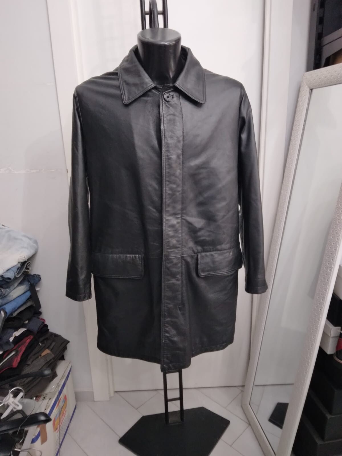 Genuine Leather Jacket Used Men's Size 52 Black XYM920L | eBay Genuine Leather Jacket Used Men's Size 52 Black XYM920L | eBay