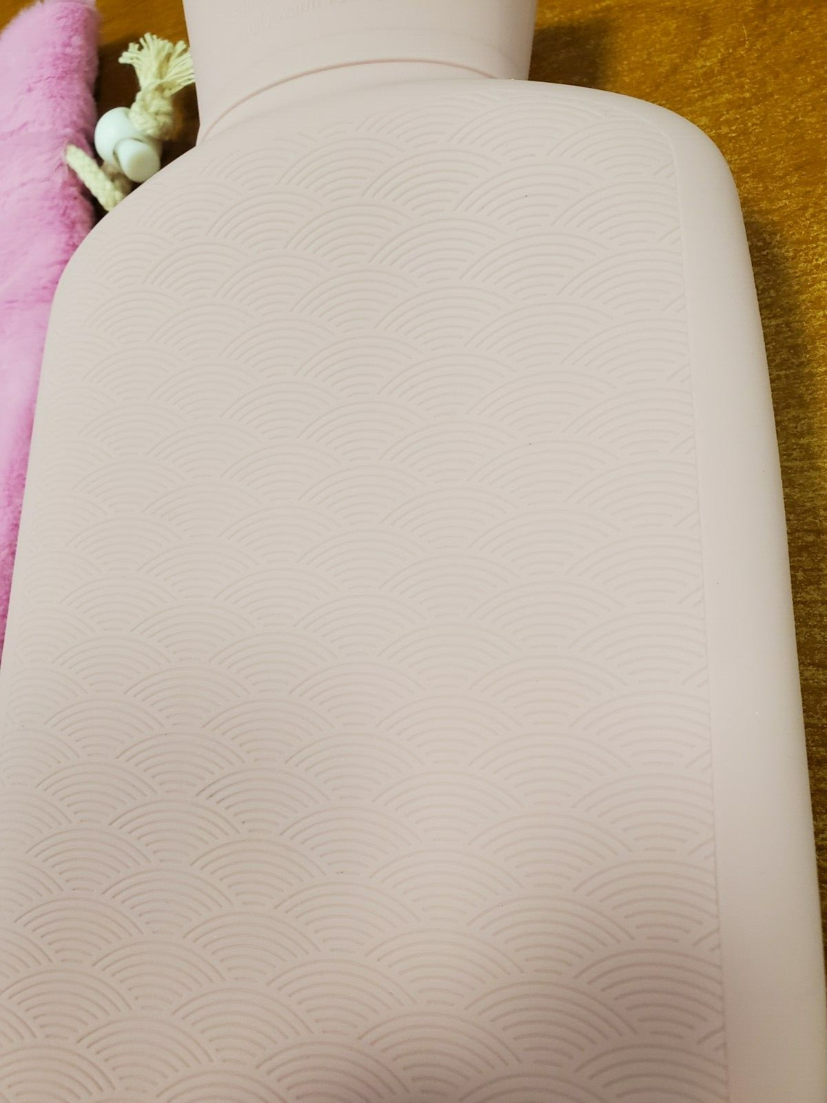 Silicone Hot Water Bottle + Cover 1 Liter Microwaveable BPA-Free *PINK* E2D