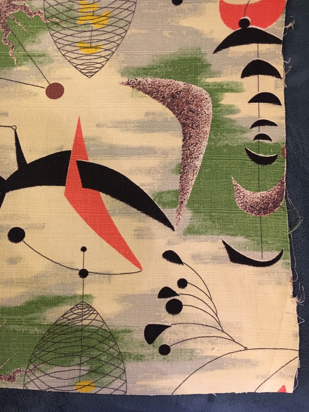 Vintage Geometric Fabric - 47” X 32”    (#1)