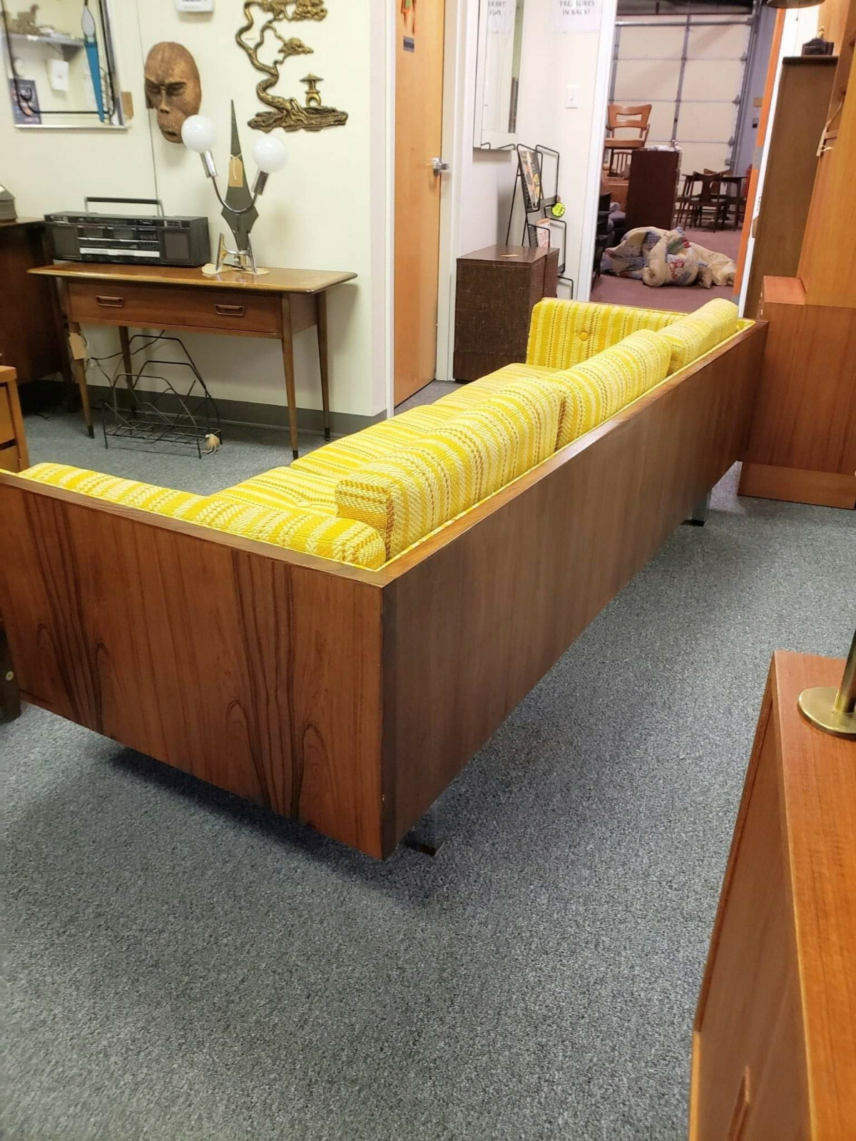 Mid-century Modern Danish Jydsk Mobelvaerk Cased Rosewood & Yellow Sofa