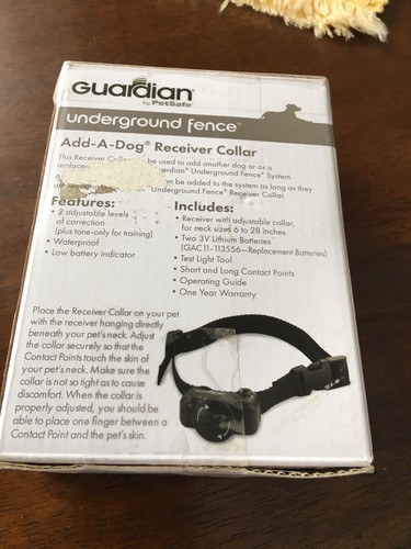 NEW Guardian PetSafe Underground Fence Add-A-Dog Receiver Collar 8 lbs +
