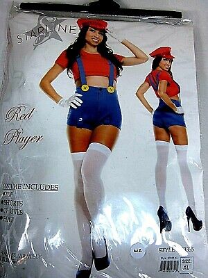 STARLINE SEXY RED VIDEO GAME PLAYER (4 PIECE) COSTUME SET RED X-LARGE NEW