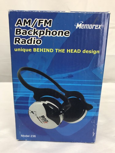 Vintage Memorex Am/Fm Backphone  Radio With unique Behind the Ear Design