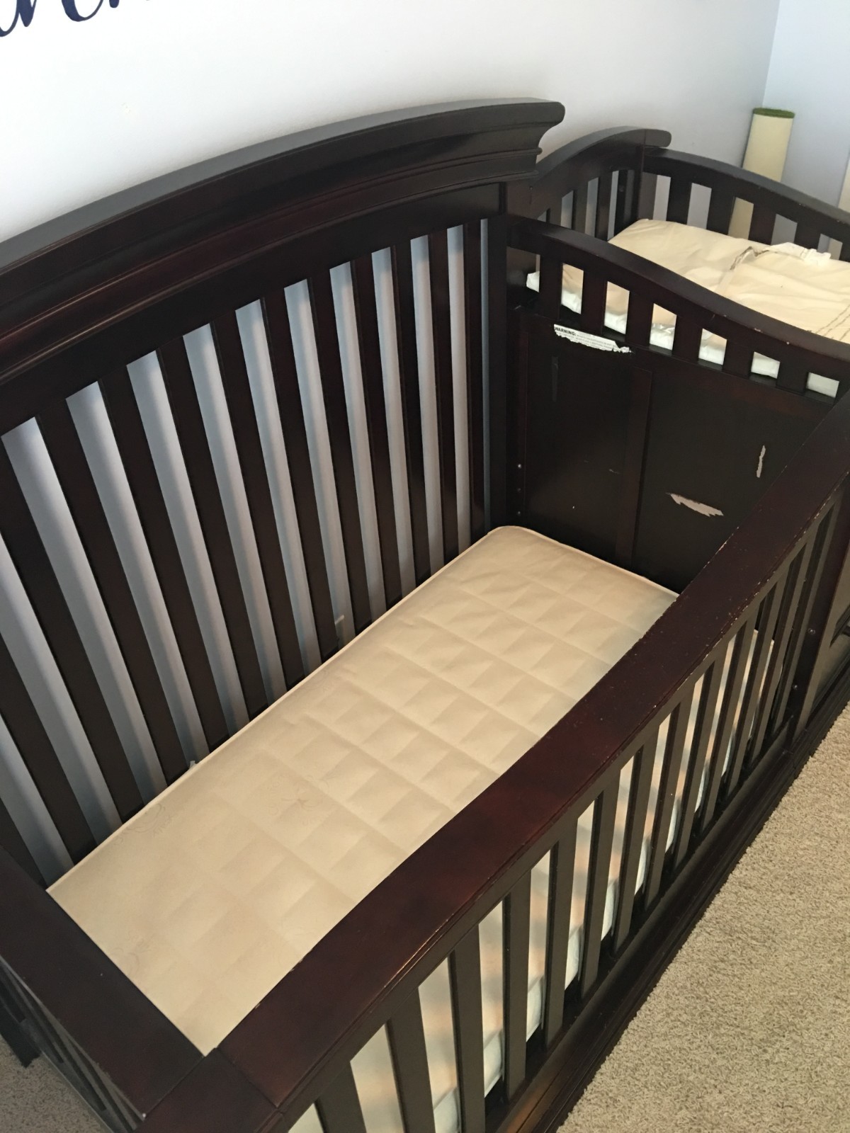 Convertible Crib/dresser/mattress nursery set-Espresso Finish, Sorelle (Verona)