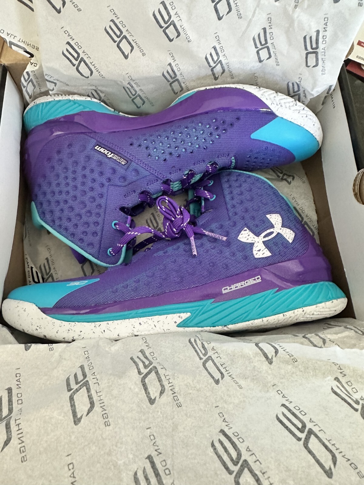 Pre-owned Under Armour Curry 1 Retro 2022 Mid (size 12 ) Father To Son Basketball Shoes In Purple