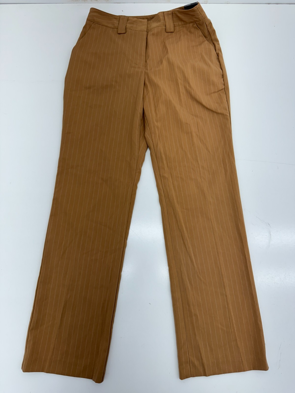 パンツ MURPHH Brown Stripe Slacks Worthington Brown White Pinstripe Straight Leg Pants